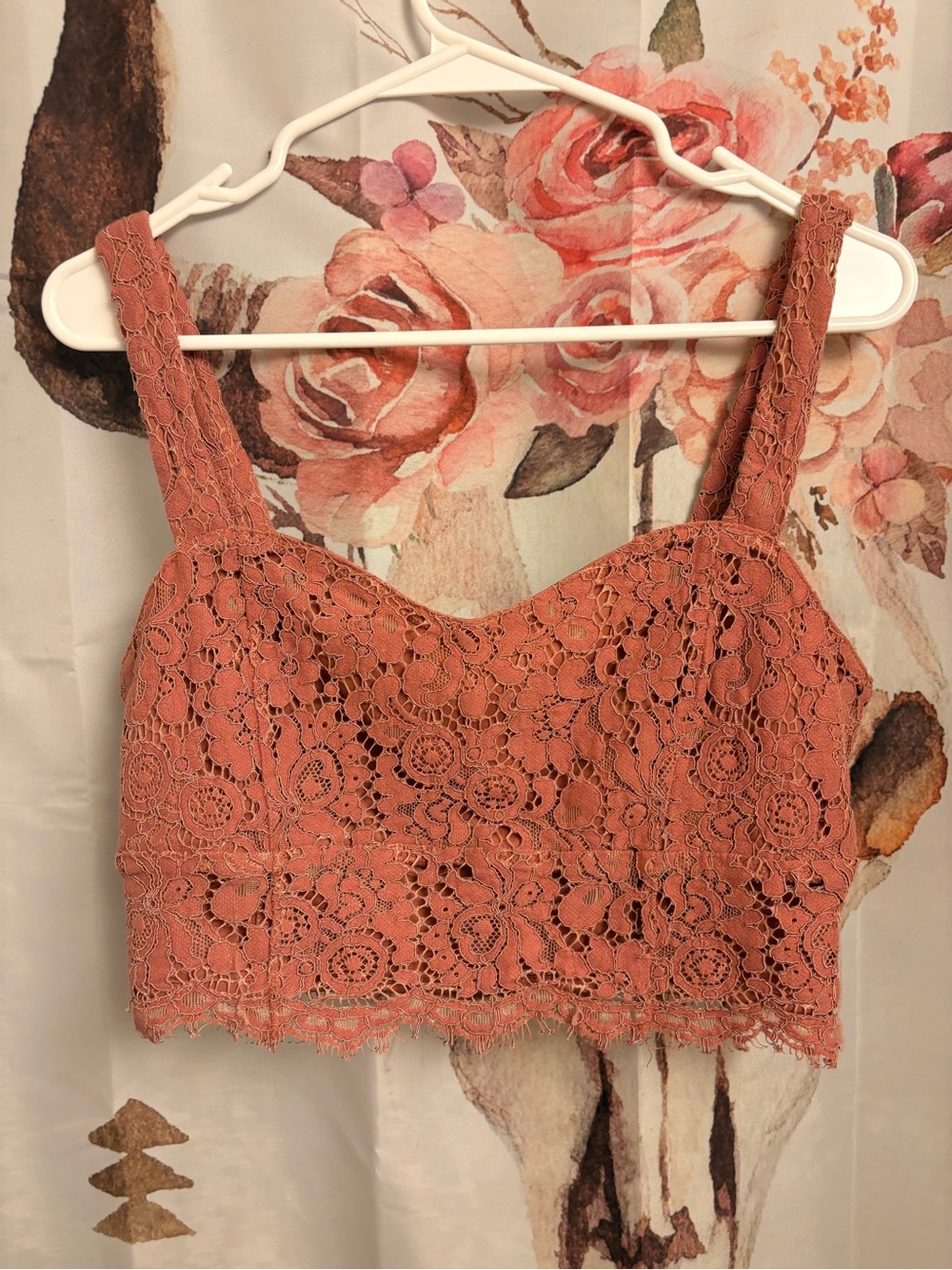 Medium Lace Crop top- Dusty Rose